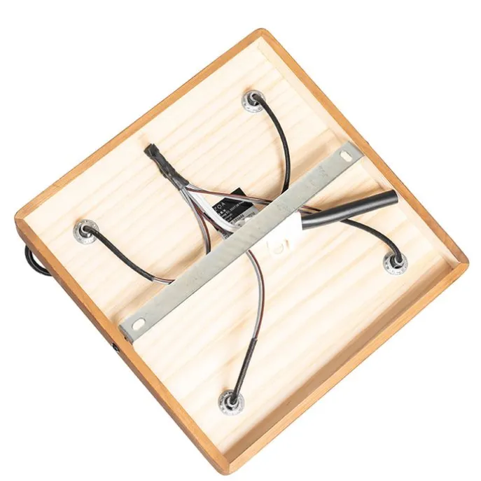 Industrie-Spot schwarz mit Holz neigbar 4-flammig - Tommy