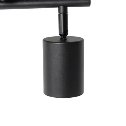 Industrie-Spot schwarz mit Holz schwenkbar 2 Lichter - Jeana