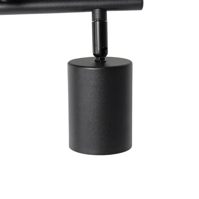 Industrie-Spot schwarz mit Holz schwenkbar 2 Lichter - Jeana