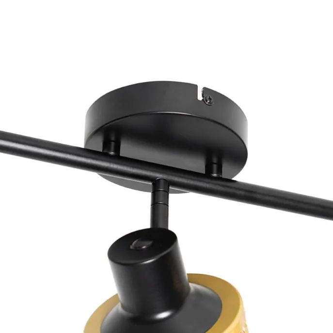 Industrie-Spot Schwarz mit Gold 3-Licht - Kayden