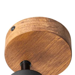 Industriespot schwarz mit Holz neigbar - Jeana