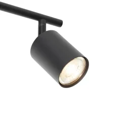 Industrie-Spot schwarz mit Holz schwenkbar 3-flammig - Jeana