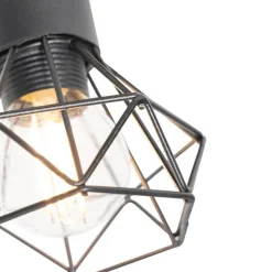 Industriespot schwarz mit Holz dreh- und neigbar - Mosh