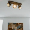 Industriespot Stahl mit Holz kippbar 3-Licht - Emado