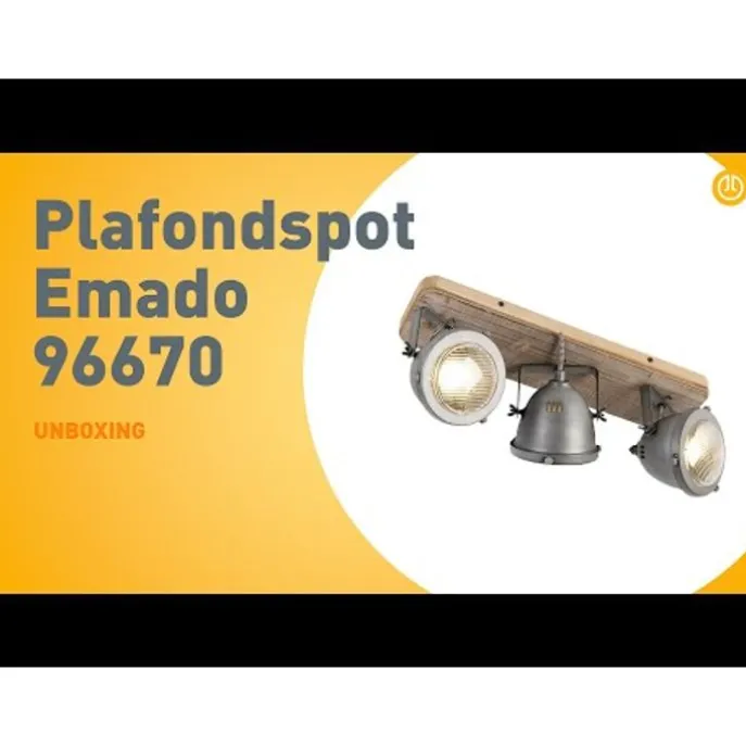 Industriespot Stahl mit Holz kippbar 3-Licht - Emado