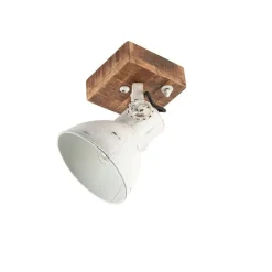 Industriespot weiß mit Mangoholz 18 cm - Mangos