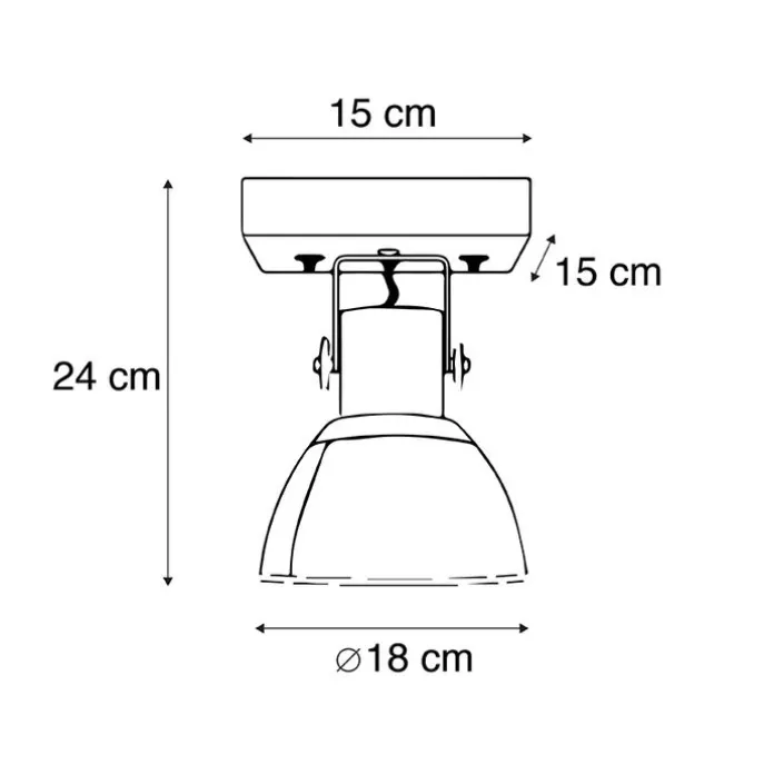 Industriespot weiß mit Mangoholz 18 cm - Mangos