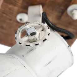 Industriespot weiß mit Mangoholz 18 cm - Mangos