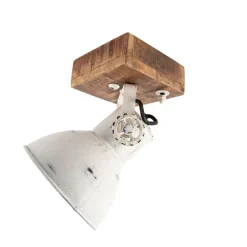 Industriespot weiß mit Mangoholz 18 cm - Mangos