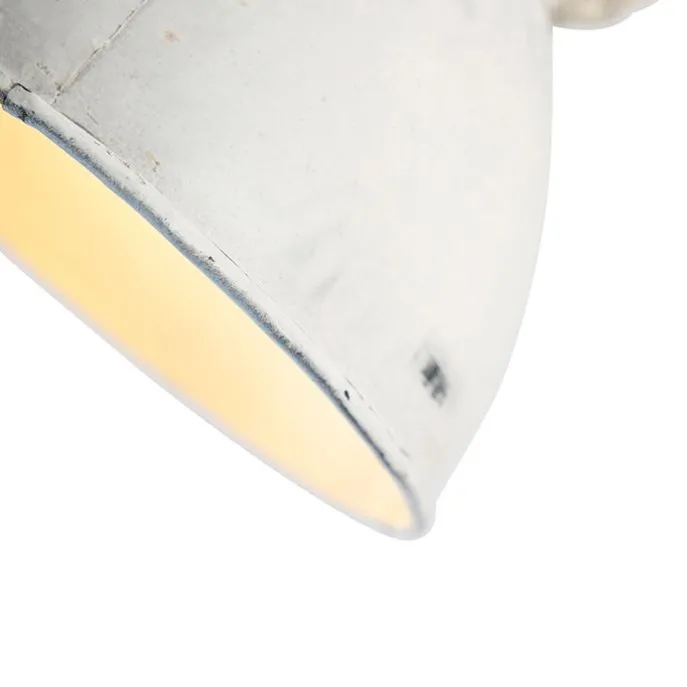 Industriespot weiß mit Mangoholz 18 cm - Mangos