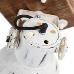 Industriespot weiß mit Mangoholz 18 cm - Mangos