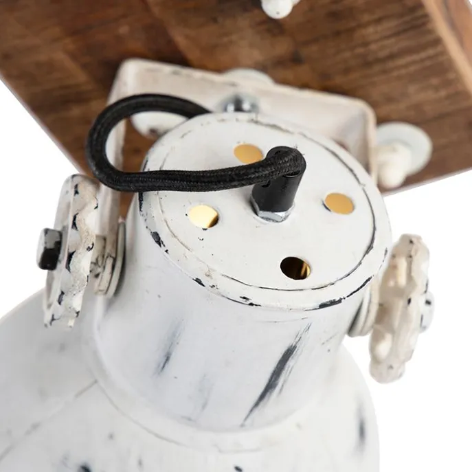 Industriespot weiß mit Mangoholz 18 cm - Mangos