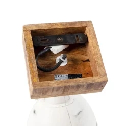 Industriespot weiß mit Mangoholz 18 cm - Mangos