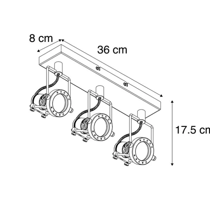 Industriestrahler anthrazit 3-Licht schwenkbar und neigbar - Suplux
