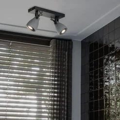 Industriestrahler grau Beton 2-flammig - Creto