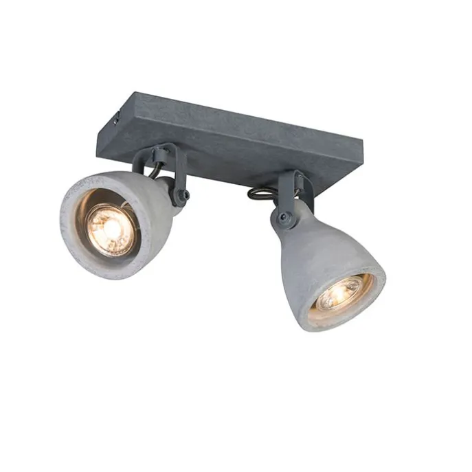 Industriestrahler grau Beton 2-flammig - Creto