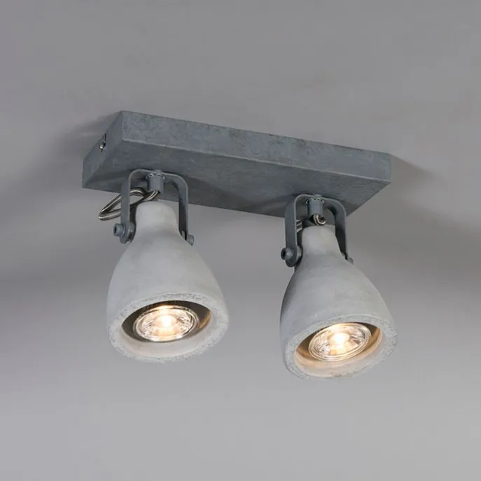 Industriestrahler grau Beton 2-flammig - Creto