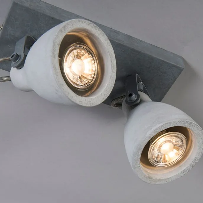 Industriestrahler grau Beton 2-flammig - Creto