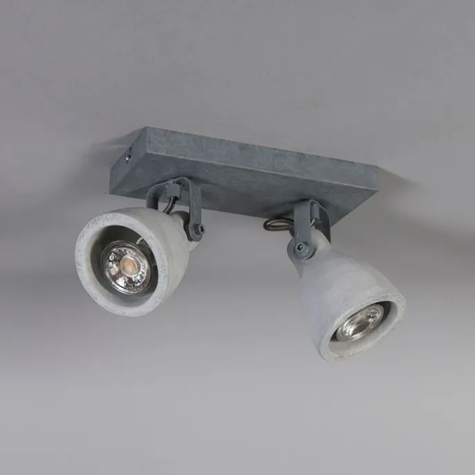 Industriestrahler grau Beton 2-flammig - Creto