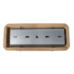 Industriestrahler rostbraun mit Holz kippbar 2-Licht - Gina