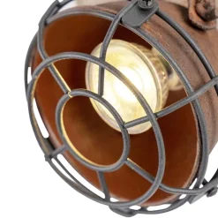 Industriestrahler rostbraun mit Holz kippbar 2-Licht - Gina