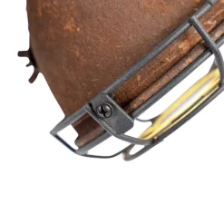 Industriestrahler rostbraun mit Holz kippbar 2-Licht - Gina