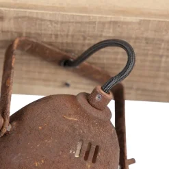 Industriestrahler rostbraun mit Holz kippbar 3-Licht - Gina