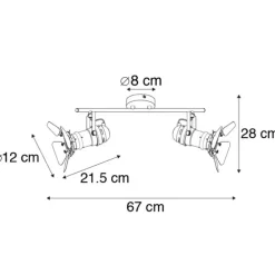 Industriestrahler schwarz 2-Licht mit Ventilen - Film