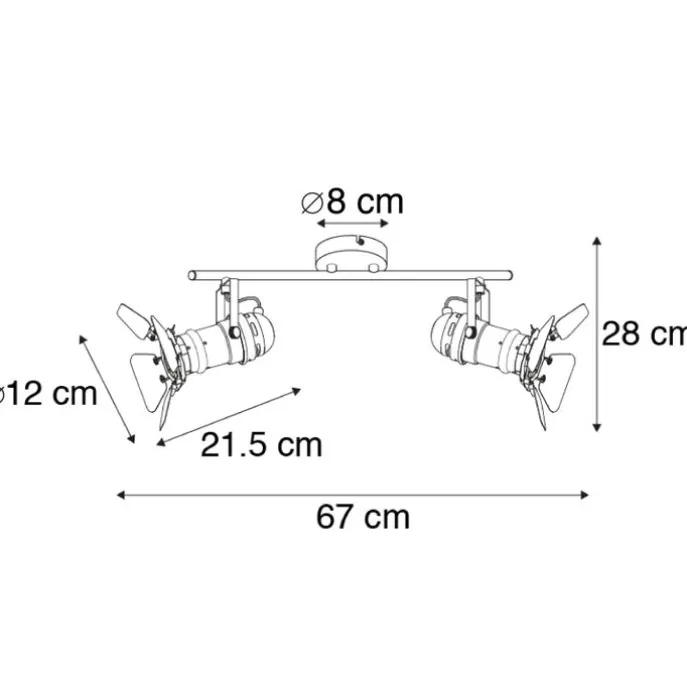 Industriestrahler schwarz 2-Licht mit Ventilen - Film
