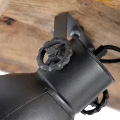 Industriestrahler schwarz mit Mangoholz 3 Lichter - Mangos