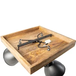 Industriestrahler schwarz mit Mangoholz 3 Lichter - Mangos