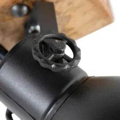 Industriestrahler schwarz mit Mangoholz 2-hell - Mangos