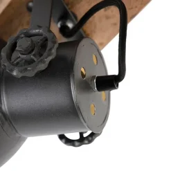 Industriestrahler schwarz mit Mangoholz 2-hell - Mangos