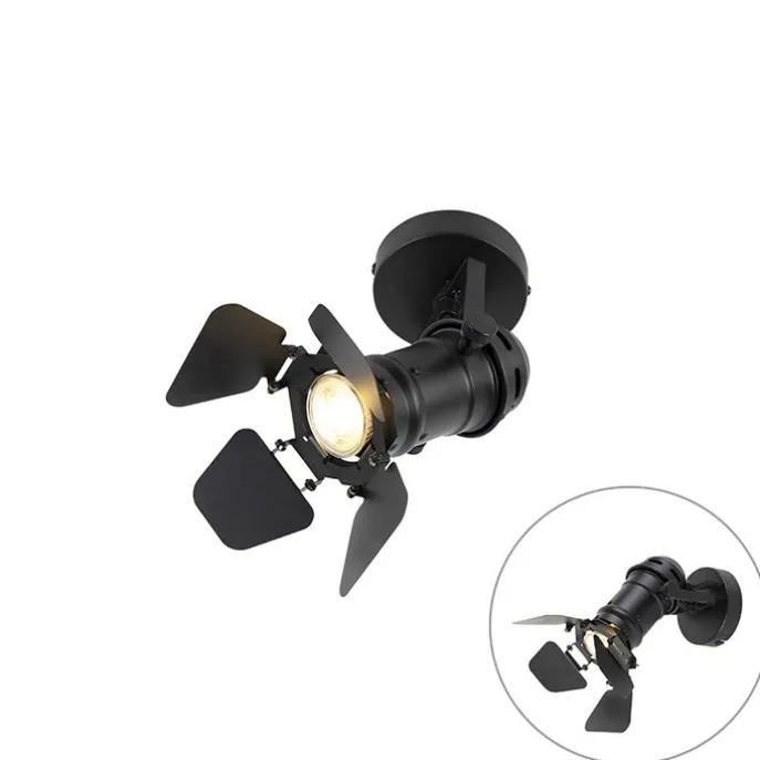 Industriestudio Spot schwarz GU10 mit Klappen - Film