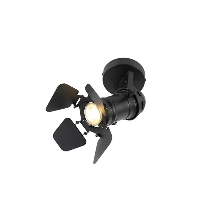 Industriestudio Spot schwarz GU10 mit Klappen - Film