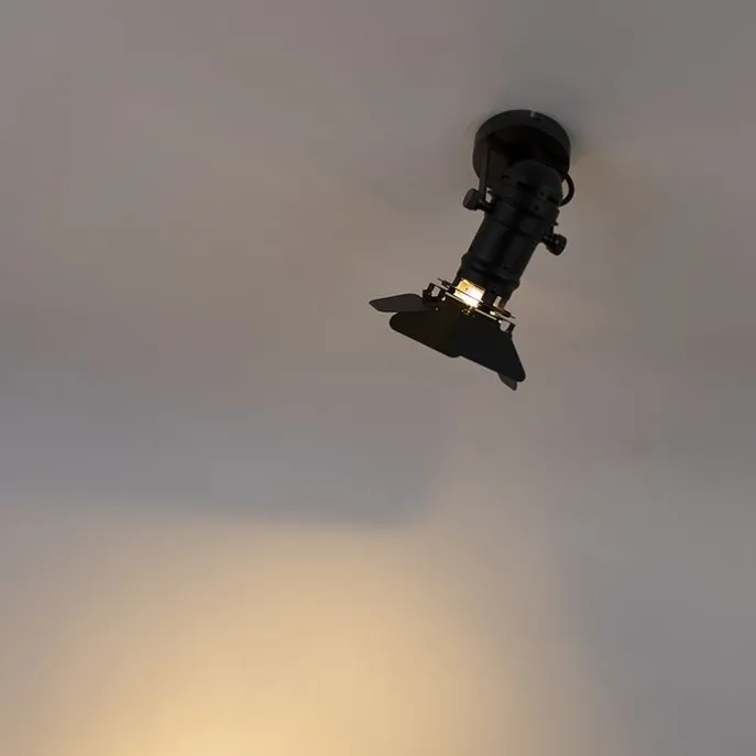 Industriestudio Spot schwarz GU10 mit Klappen - Film