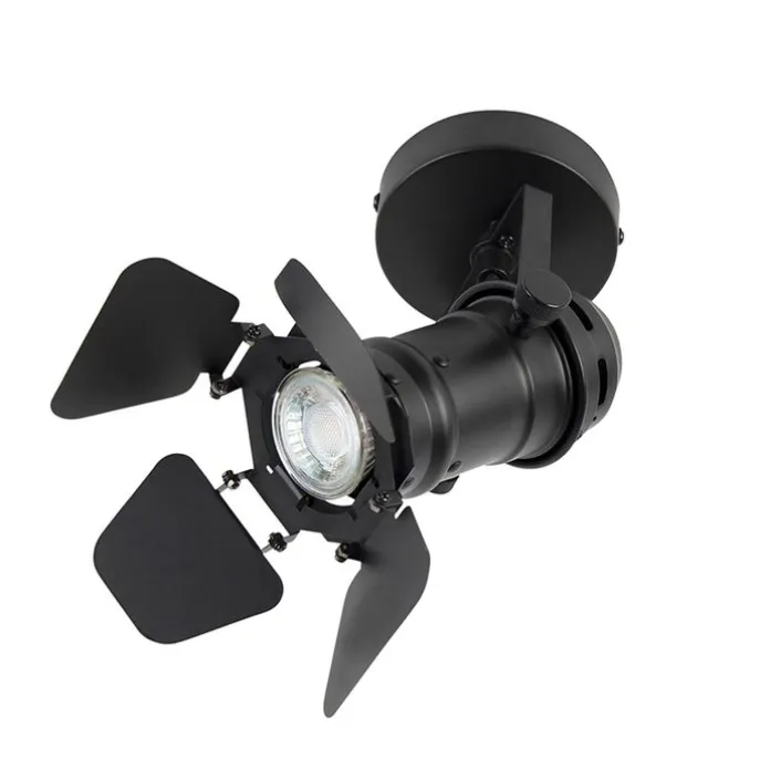 Industriestudio Spot schwarz GU10 mit Klappen - Film