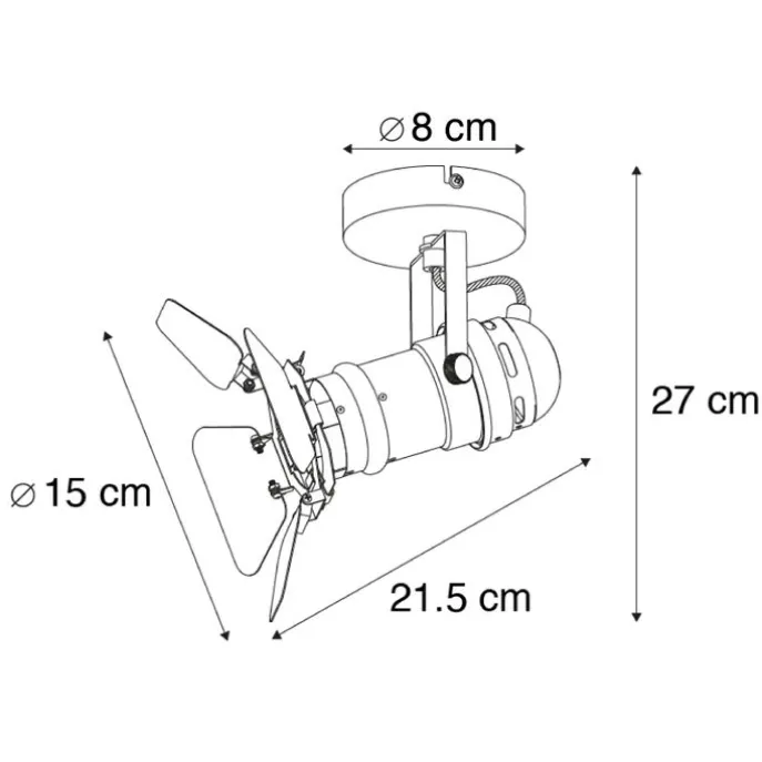 Industriestudio Spot schwarz GU10 mit Klappen - Film
