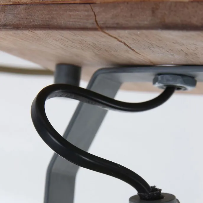 Industriële plafondspot hout met grijs draai- en kantelbaar - Gearwood