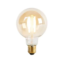 Intelligente E27-LED-Lampe, dimmbar bis warm, G95, Gold, 7 W, 806 lm, 1800 K – 3000 K