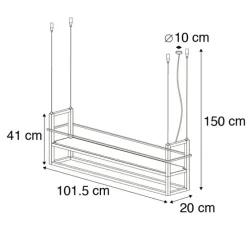 Intelligente Hängelampe schwarz inkl. WiFi A60 Lichtquellen - Cage Rack
