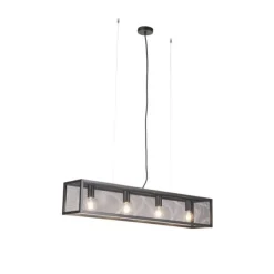 Intelligente industrielle Hängelampe schwarz inkl. 4 WiFi A60 - Käfig