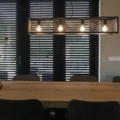 Intelligente industrielle Hängelampe schwarz inkl. 4 WiFi A60 - Käfig