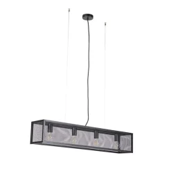 Intelligente industrielle Hängelampe schwarz inkl. 4 WiFi A60 - Käfig