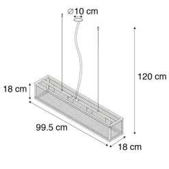 Intelligente industrielle Hängelampe schwarz inkl. 4 WiFi A60 - Käfig