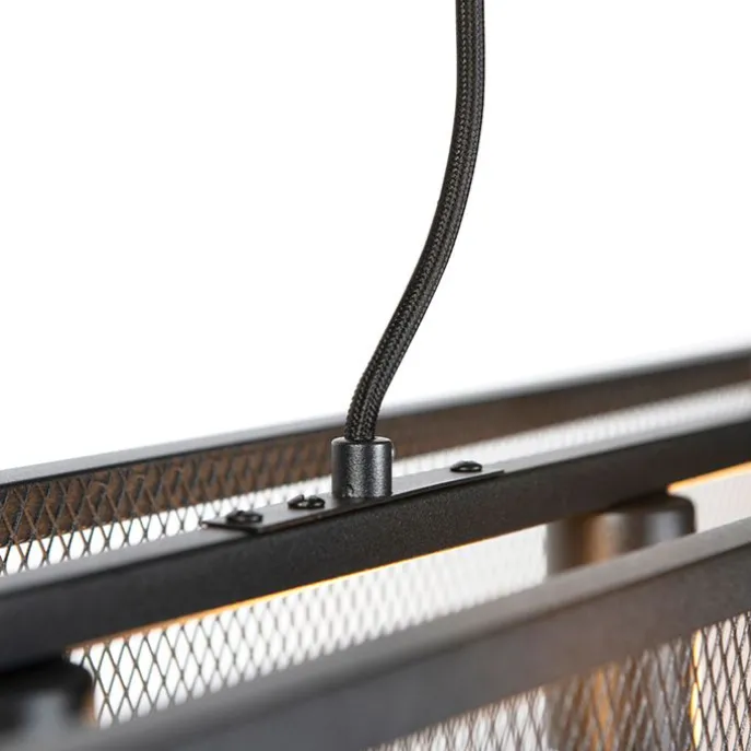 Intelligente industrielle Hängelampe schwarz inkl. 4 WiFi A60 - Käfig