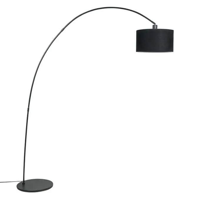Intelligente moderne Bogenlampe schwarz inkl. A60 Wifi - Vinossa