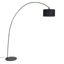 Intelligente moderne Bogenlampe schwarz inkl. A60 Wifi - Vinossa