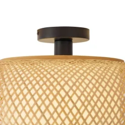 Japandi Deckenleuchte Bambus mit weißer Innenseite - Liva