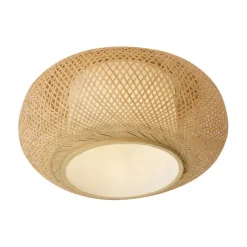 Japandi Deckenleuchte Bambus mit weißer Innenseite - Liva